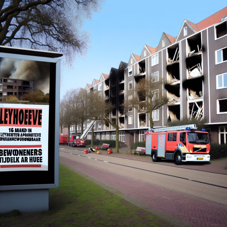 Brand in Leyhoeve maakt 16 appartementen onbewoonbaar, bewoners tijdelijk terug naar huis Brand in Leyhoeve maakt 16 appartementen onbewoonbaar, bewoners tijdelijk terug naar huis