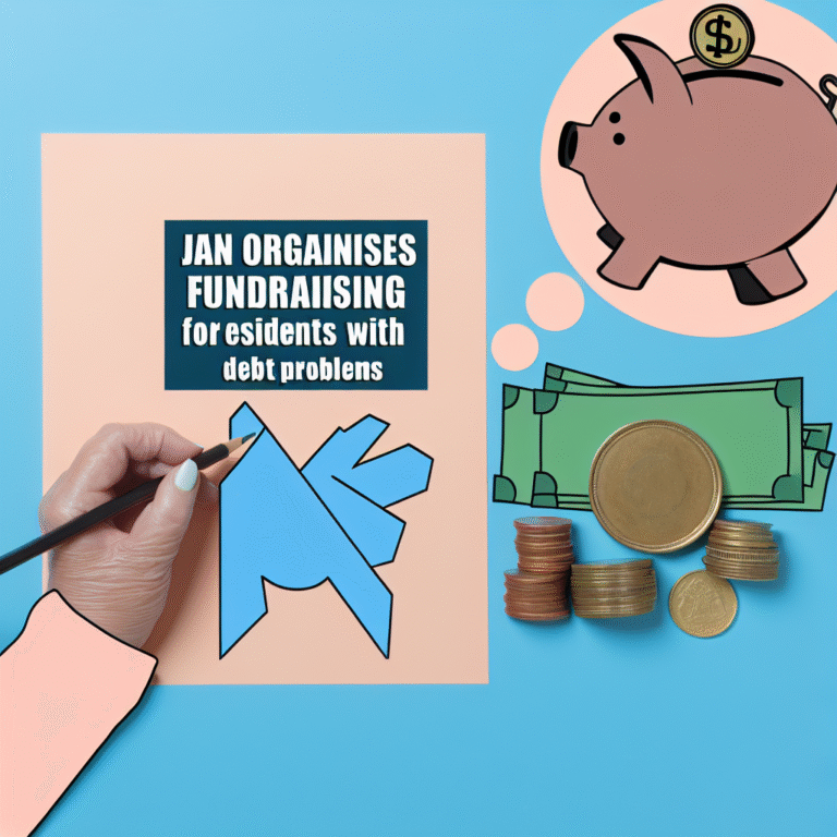 Jan organiseert geldinzameling voor inwoners met schuldenproblemen. Jan organiseert geldinzameling voor inwoners met schuldenproblemen.