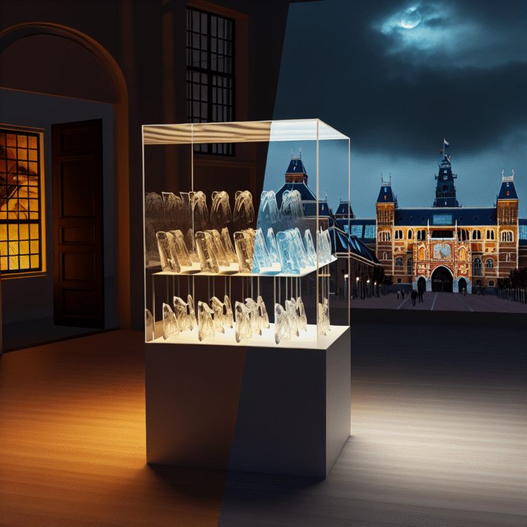 Expositie met unieke glasnegatieven in Post Breda altijd toegankelijk, zowel overdag als 's nachts.