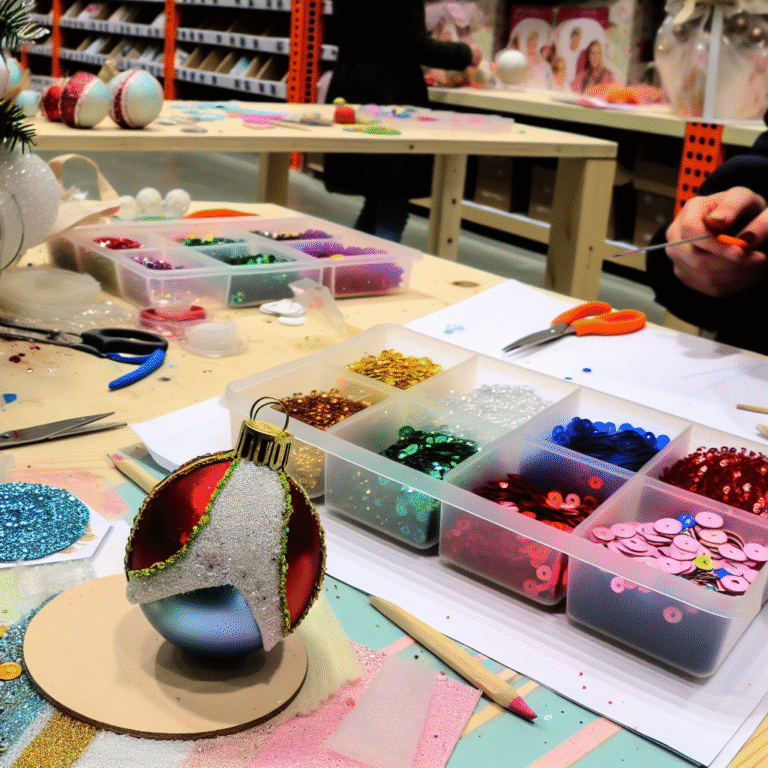 Kerstbal creatie tijdens Kinderwerkplaats bij HORNBACH