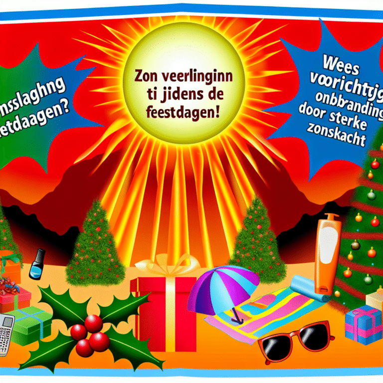 Zonverlangen tijdens de feestdagen? Wees voorzichtig voor verbranding door onverwachte sterke zonkracht.