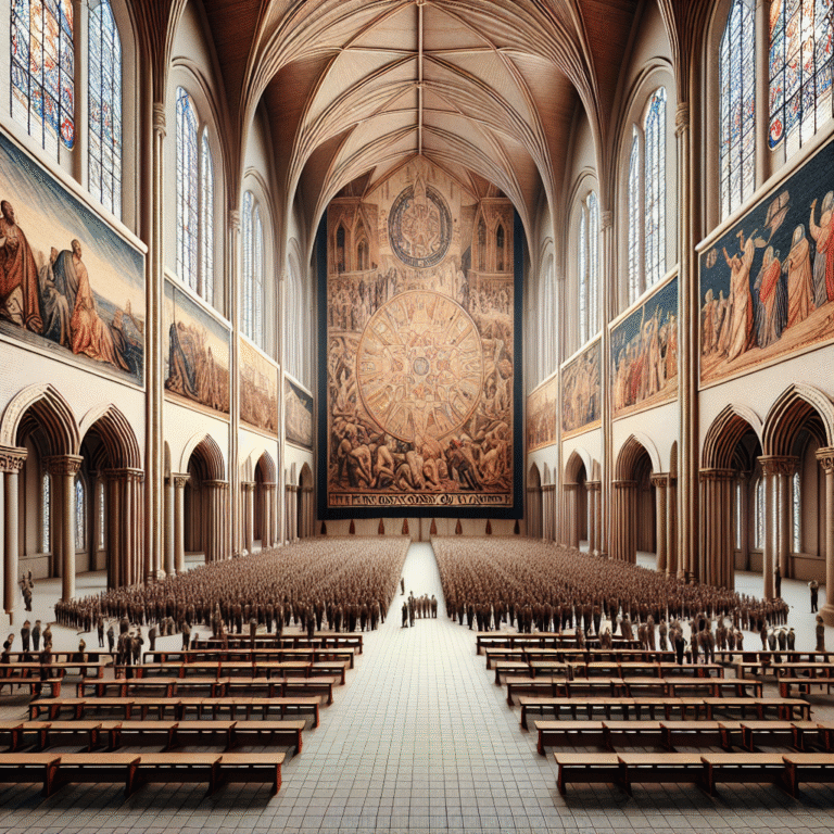 35 meter lang wandkleed over het slavernijverleden tentoongesteld in de Grote Kerk in Breda.
