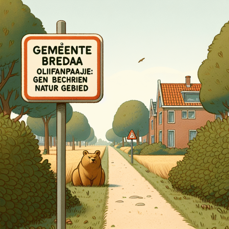 Gemeente Breda maakt fout bij het plaatsen van bord: olifantenpaadje blijkt geen beschermd natuurgebied te zijn.