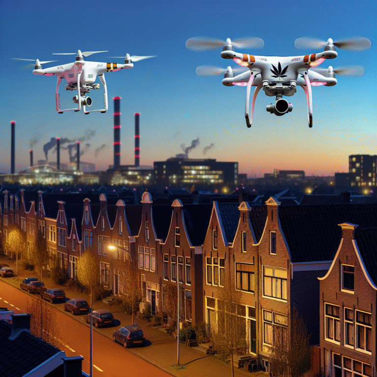 Drones verschijnen onverwacht boven de Bredase wijk Tuinzigt, maar niet om hennepplantages in zolders te detecteren.